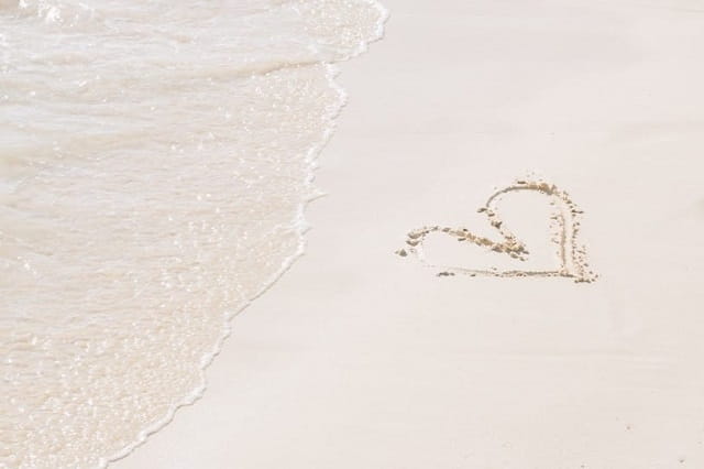 情と愛情の違いを考える男性が見つめる砂浜